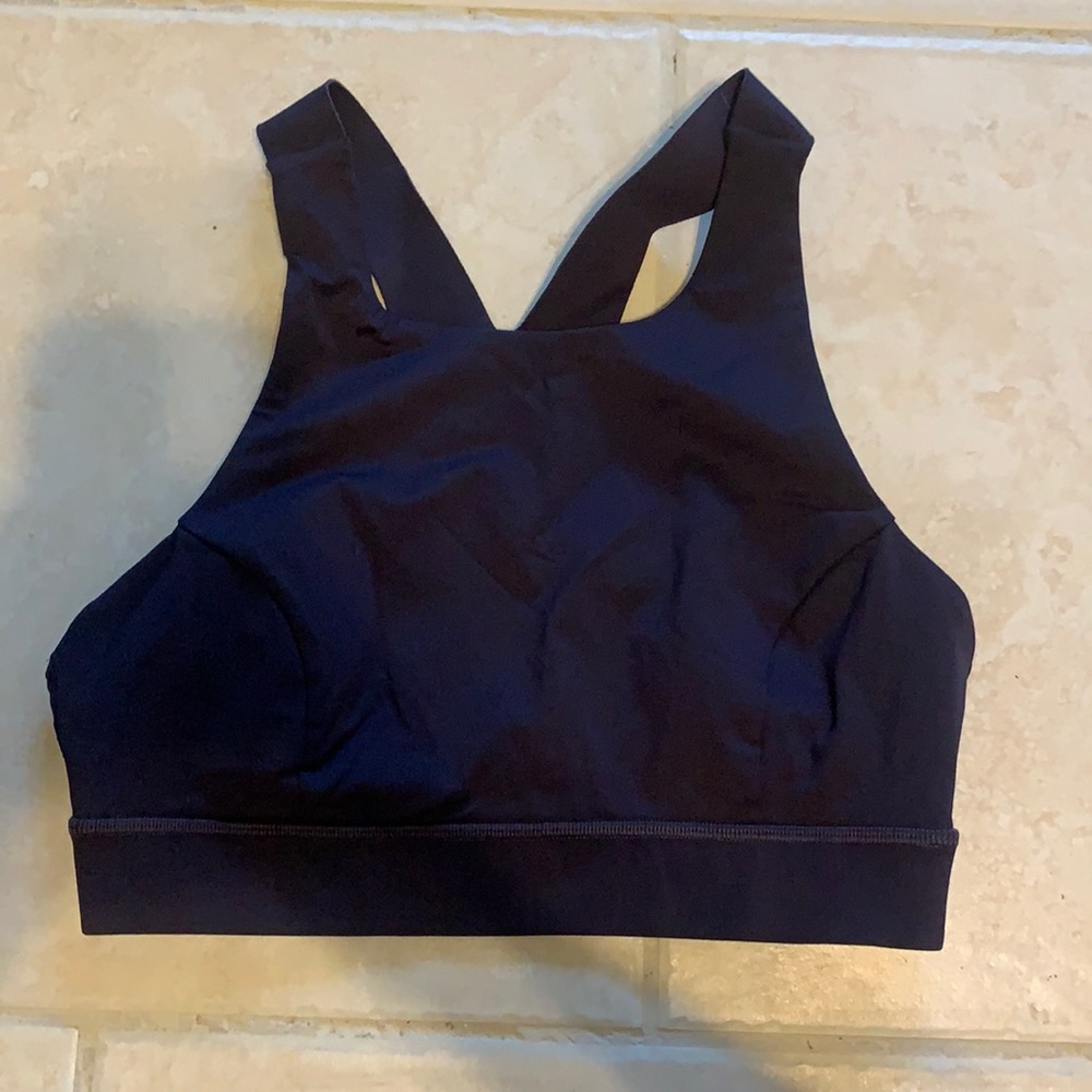 Lululemon High Neck Racerback Sports Bra Blue size 8